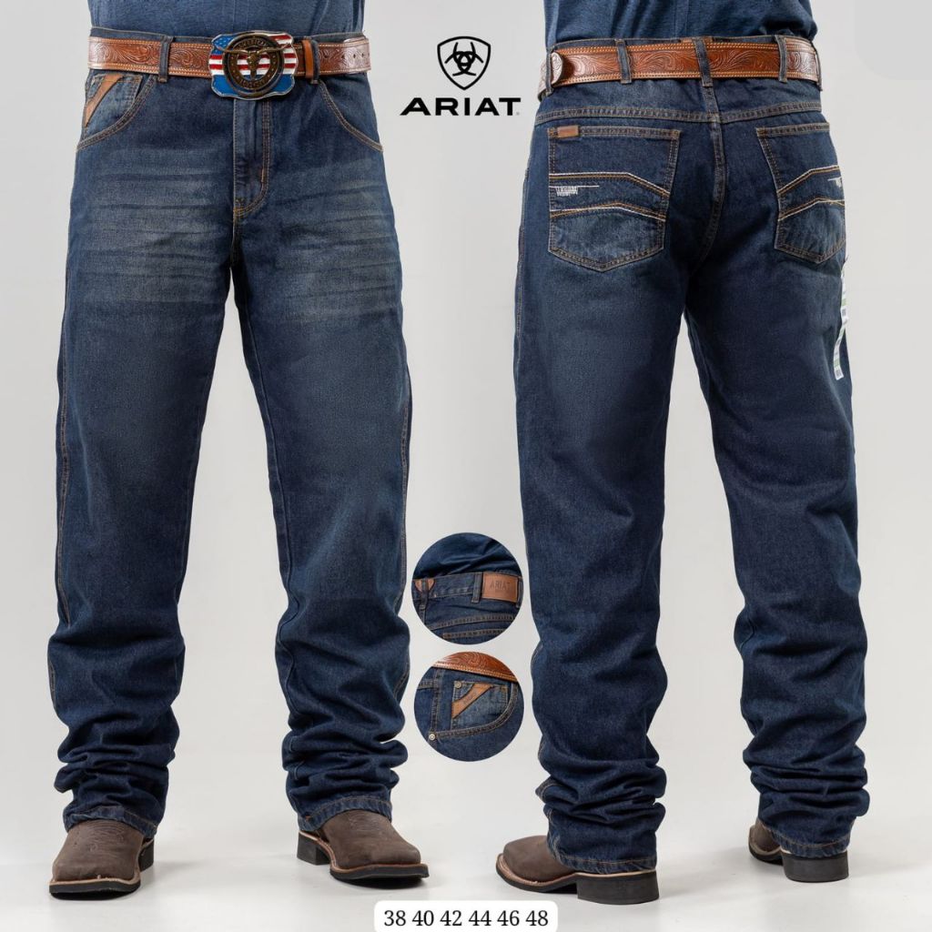 Calça Jeans Texas Farm Original Masculina | Country Premium | Jeans Escuro | 38 ao 48 em Oferta na Shopee