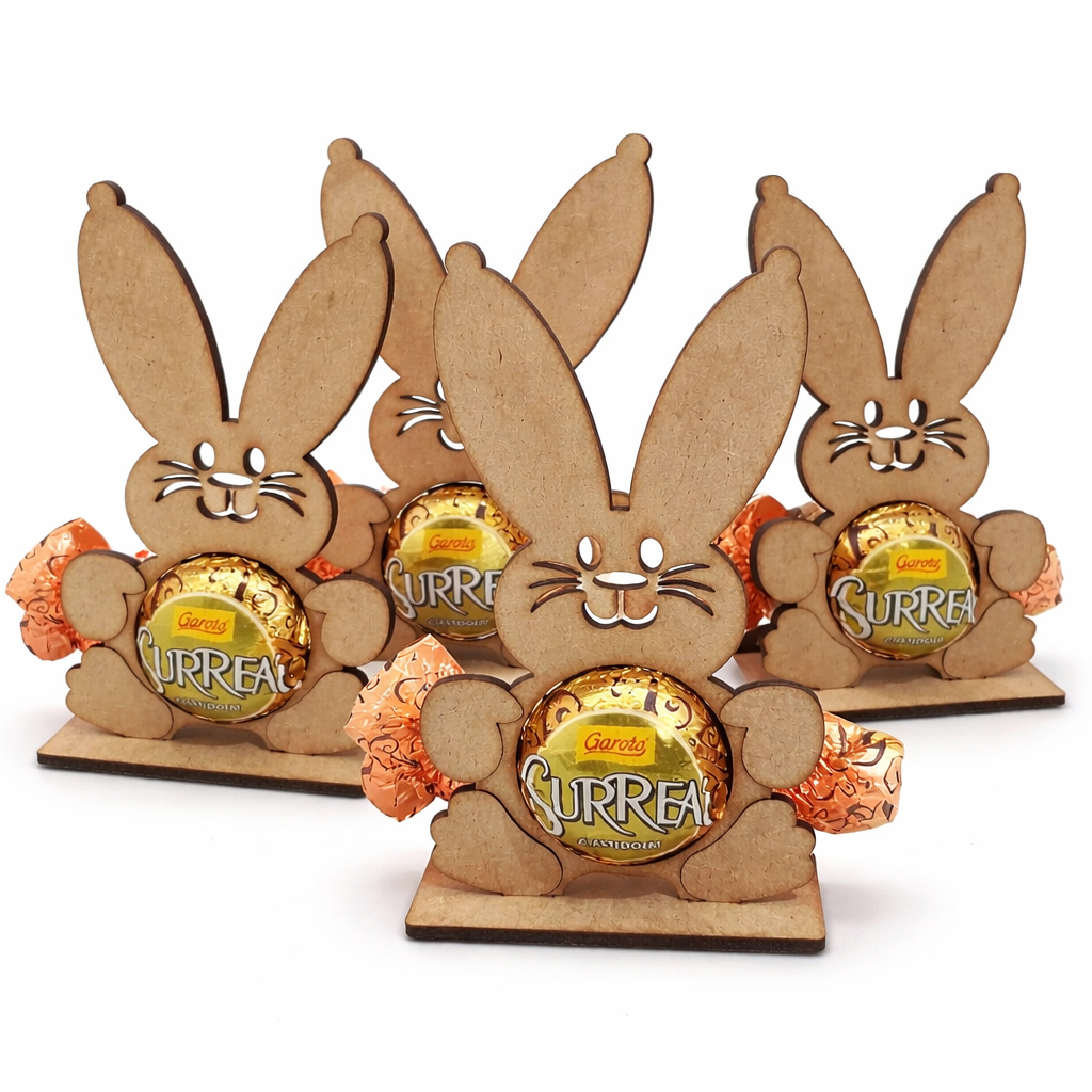 Kit 20 Porta Bombom Páscoa Coelho MDF Crú 11x7 cm 3mm em Oferta na Shopee