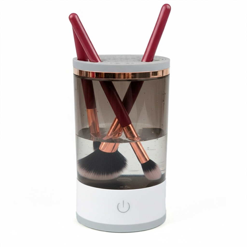 Limpador Pincel Esponja Maquiagem Elétrico USB Automático Lava Seca Armazena Bivolt Wassay