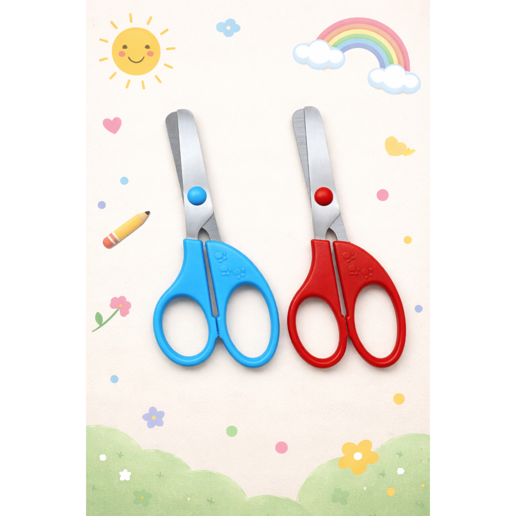 Tesoura Escolar Para Canhotos Infantil Cabo Anatômico Cor Aleatória em Oferta na Shopee