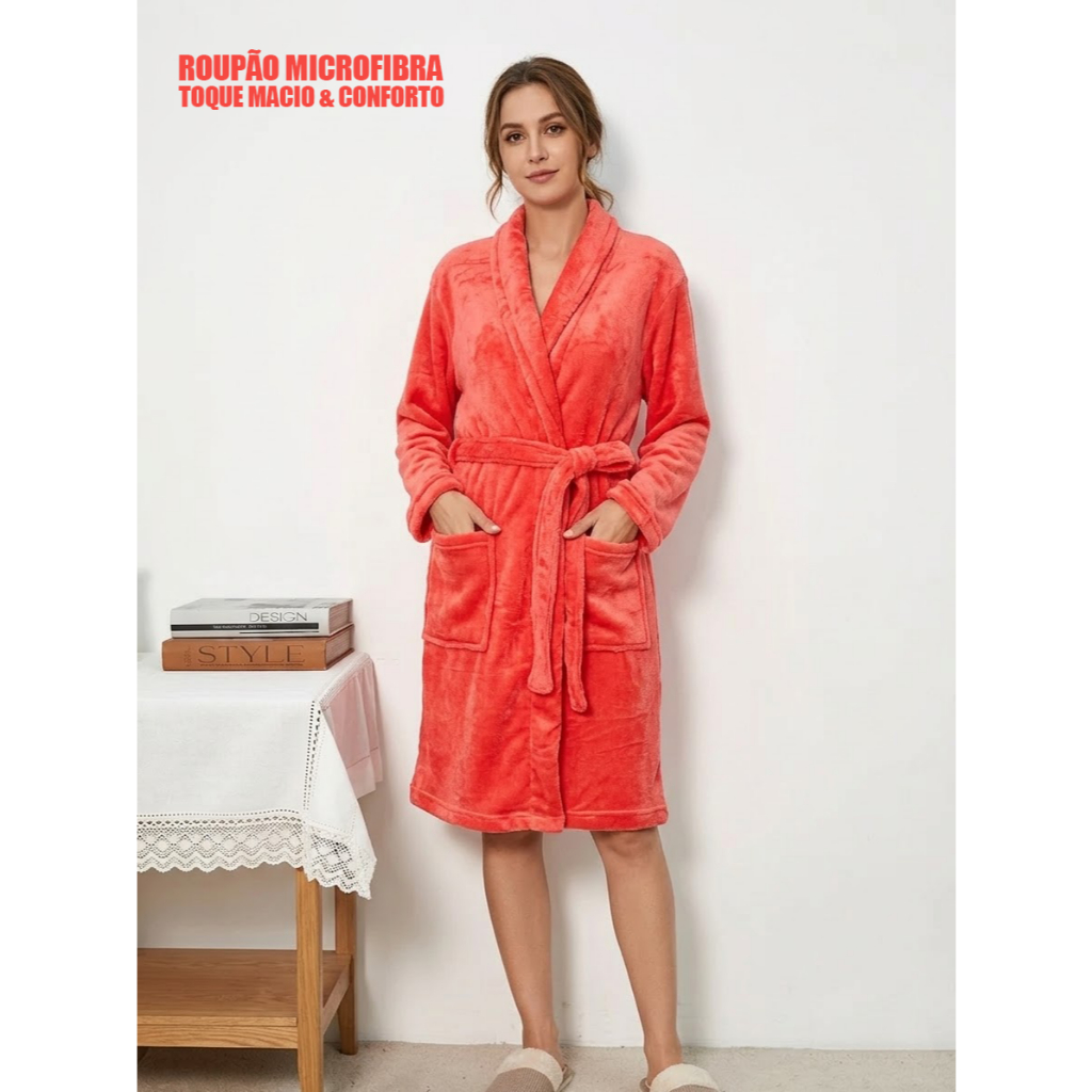 Roupão de Frio Macio Microfibra Adulto Unisex Adulto