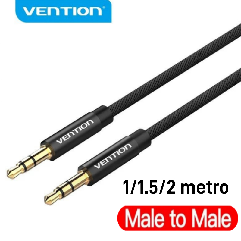 Cabo Auxiliar Vention Com Conector Macho De 3,5 Mm Para Adaptador De Áudio E Fone De Ouvido Automotivo