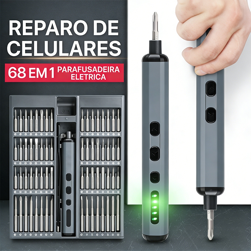 Kit de Ferramentas Chave de Elétrica de Precisão 68 em 1,  para Manutenções Diversas tipos