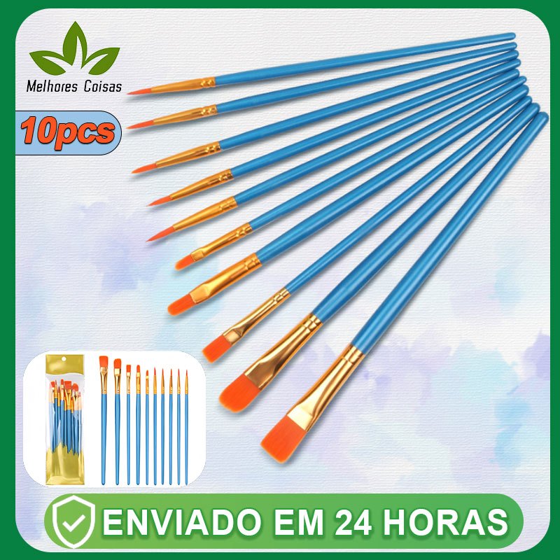 Conjunto De Pincéis Profissionais Pincéis artísticos para pintura cerdas macias, aquarela, guache, pintura a óleo, acríl em Oferta na Shopee