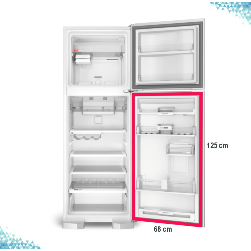 Gaxeta Borracha Geladeira Electrolux Dc47 Dc49 Inferior - 126x68cm