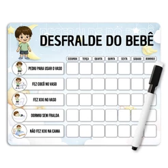 Lousa Magnética Imã Desfralde Bebê + Caneta Apagável Kids