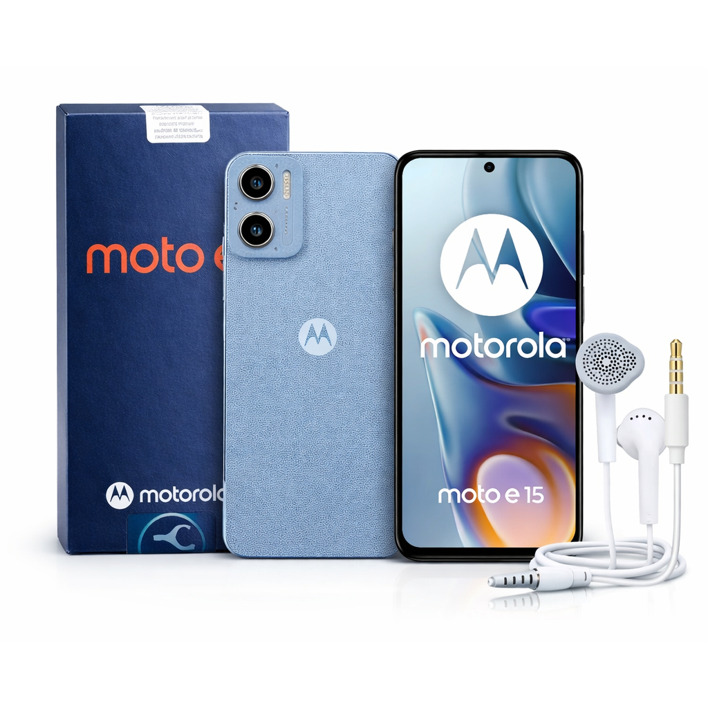 Kit Smartphone Moto E15 64GB 2GB RAM Tela Grande 6.7" Bateria 5000mAh Dual Chip …