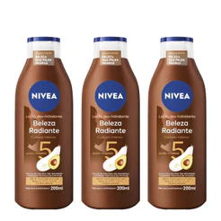 KIT NIVEA Hidratante Desodorante Beleza Radiante Cuidado Intenso 200ml - 3 unidade