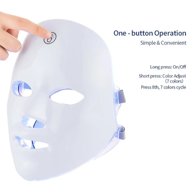 Máscara Facial Led Cuidados com a Pele, Aparência Mais Uniforme e Poros com Aspecto Suavizado em Oferta na Shopee