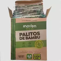 Palitos de Dente de Bambu Embalado um a um Caixa c/1000 UNID.