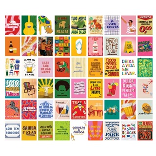 Kit 54 Adesivos Vinil 6,5x5cm - Brasilidades / Lambe Lambe / Opção de frase ou imagem personalizada de SUA PREFERÊNCIA em Oferta na Shopee