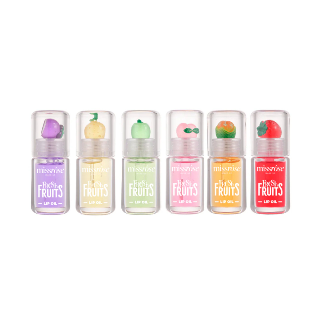 Lip Oil Fresh Fruits Miss Rôse – Hidratante Labial com Aroma de Frutas