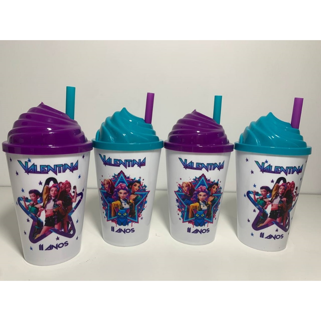 Copos Chantilly Personalizado p/ Lembrancinhas de Aniversário  caçadoras de demônios   300ml