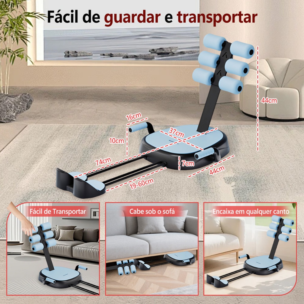 Aparelho Abdominal Multifuncional Treino Casa Fitness Equipamento Exercício Musculação Core Emagrecer · foto 2