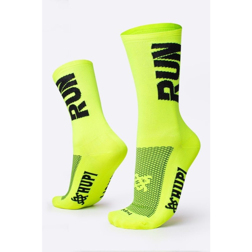 Meia HUPI Run Amarelo Preto - Tamanho Plus 42-46