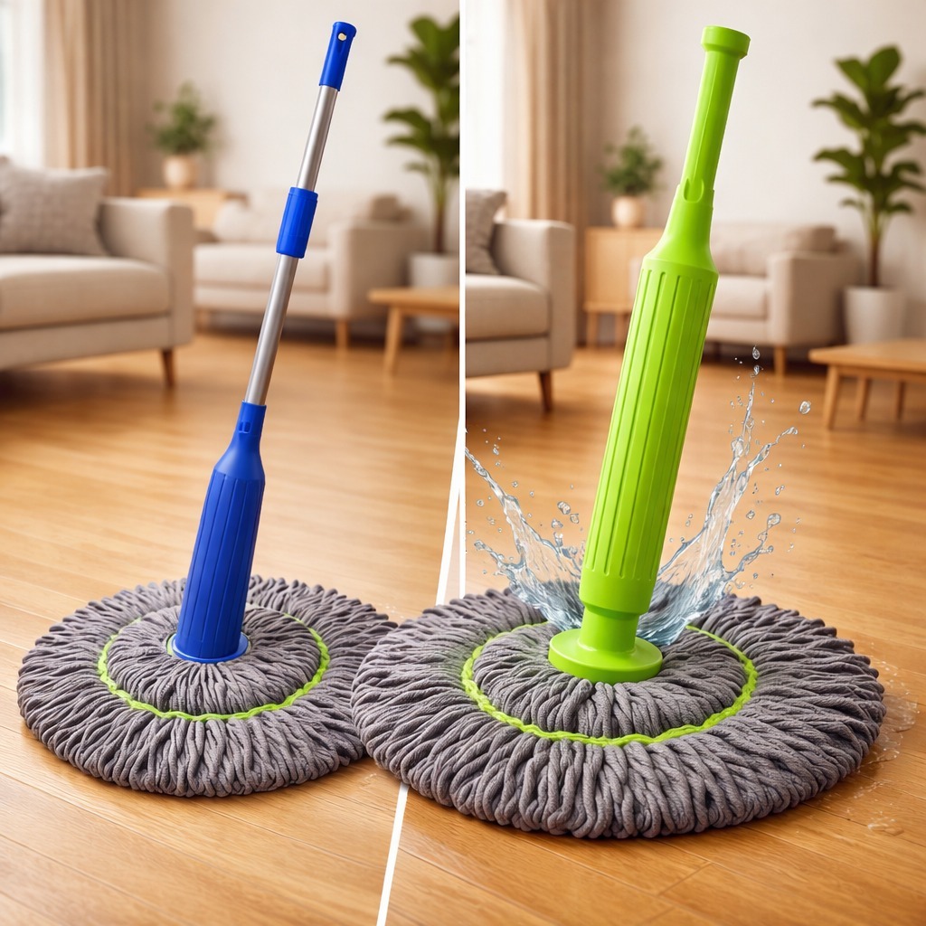 Esfregão Mop Giratório 2 em 1 com sistema de desidratação ideal para piso e azulejo em Oferta na Shopee