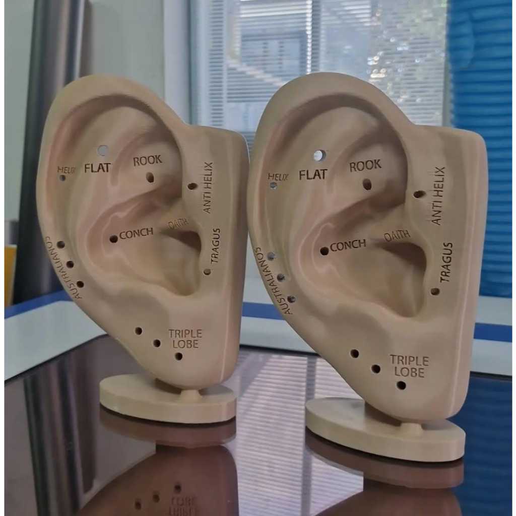 Orelha De Furos Humanizado E Body Piercing 20cm 3d Bege
