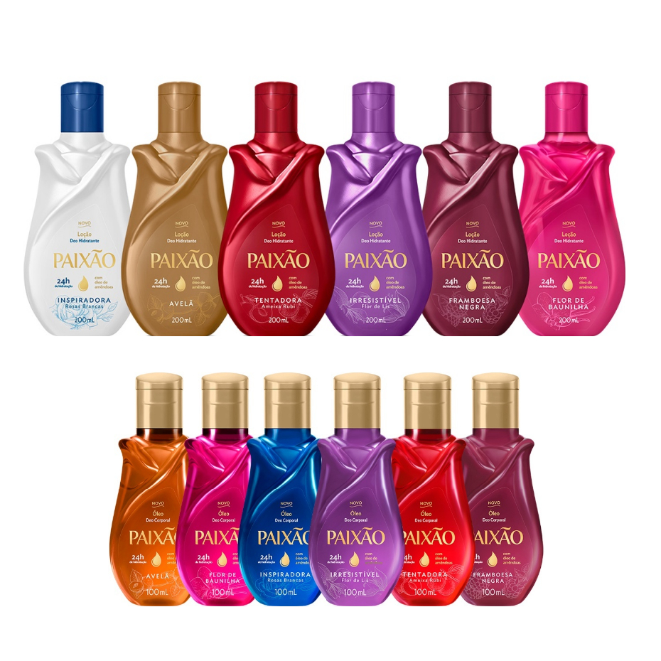 Hidratante/Óleo Corporal Paixão -  200ml/100ml em Oferta na Shopee