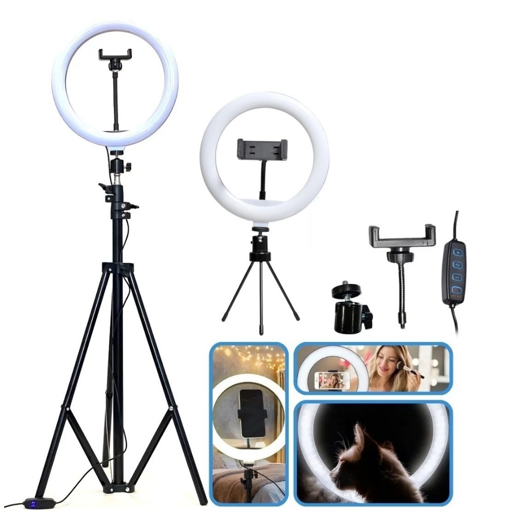 Ring Light Rgb 26cm Com Tripé Grande 2,1m e pequeno Profissional estudio