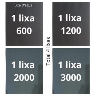 Lixa 600 1200 2000 3000 Kit 1 ou 2 Folhas Grão D'água Polimento Lixamento Licha Água Plásticos Metal em Oferta na Shopee