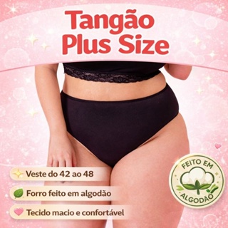 kit 5 tangao calçola cos alto em Algodão Conforto Adulto Feminino pluz size em cotton calçinha senhora extra gg em Oferta na Shopee