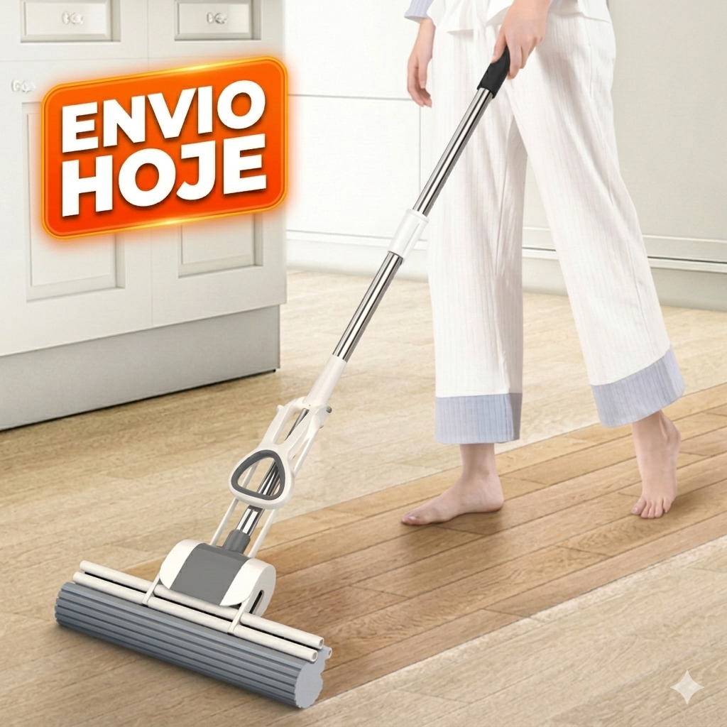 Mop Esponja 2 em 1 Rodo Com Espuma Enxuga e Varre Esfregão Rodo Mágico 1,30metro em Oferta na Shopee