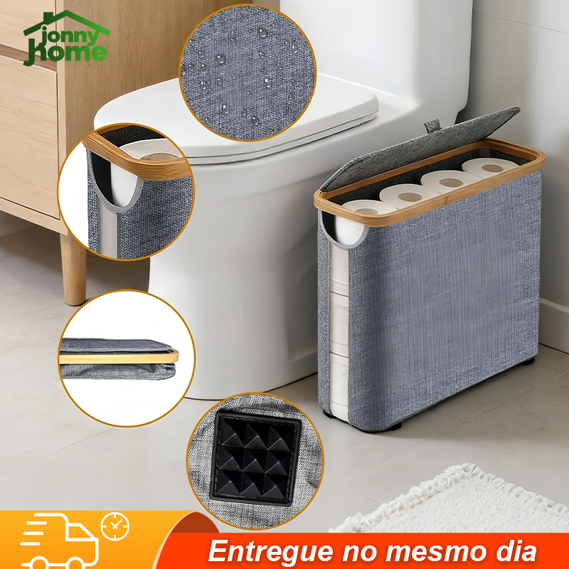 Cesto De Papel Higiênico Para Banheiro Com Tampa CestaPara Armazenamento De Armário De Banheiro