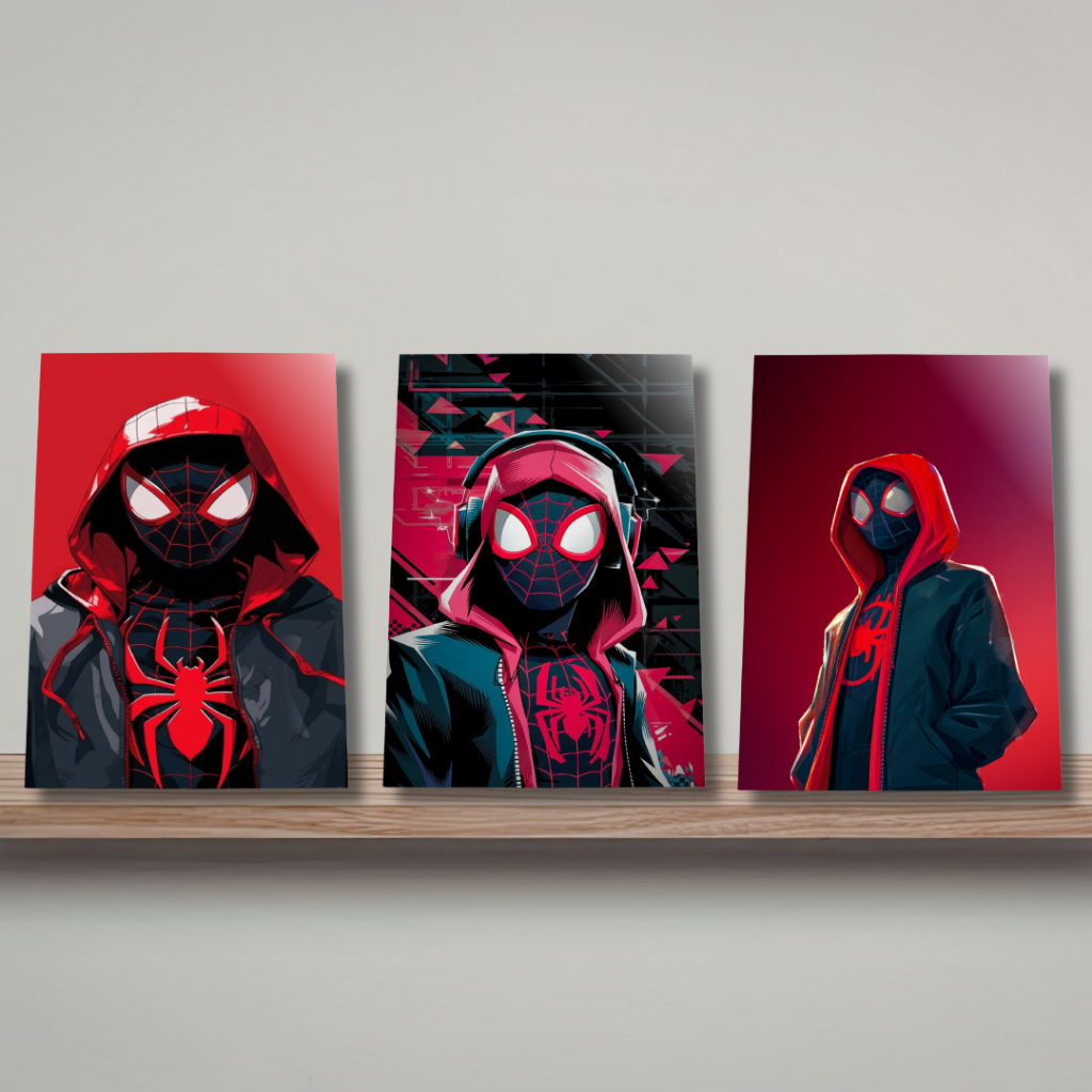 Placa Decorativa Homem Aranha Spiderman Miles Morales Quadro Mdf