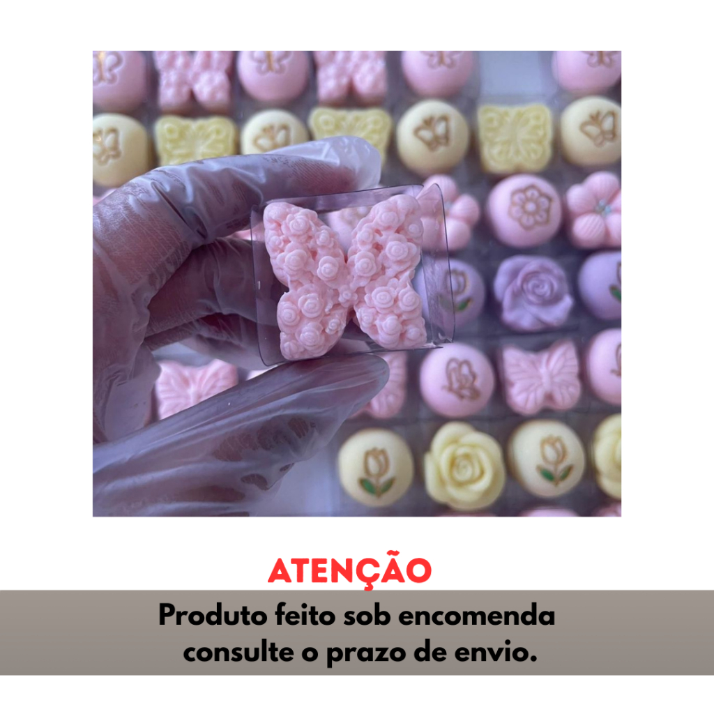Molde de Silicone para apliques de Artesanato - Borboleta com Flores 2