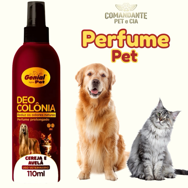 Perfume Pet Cereja e Avelã 110ml - Deo Colônia Genial Pet para Cães e Gatos Cheiro Duradouro em Oferta na Shopee