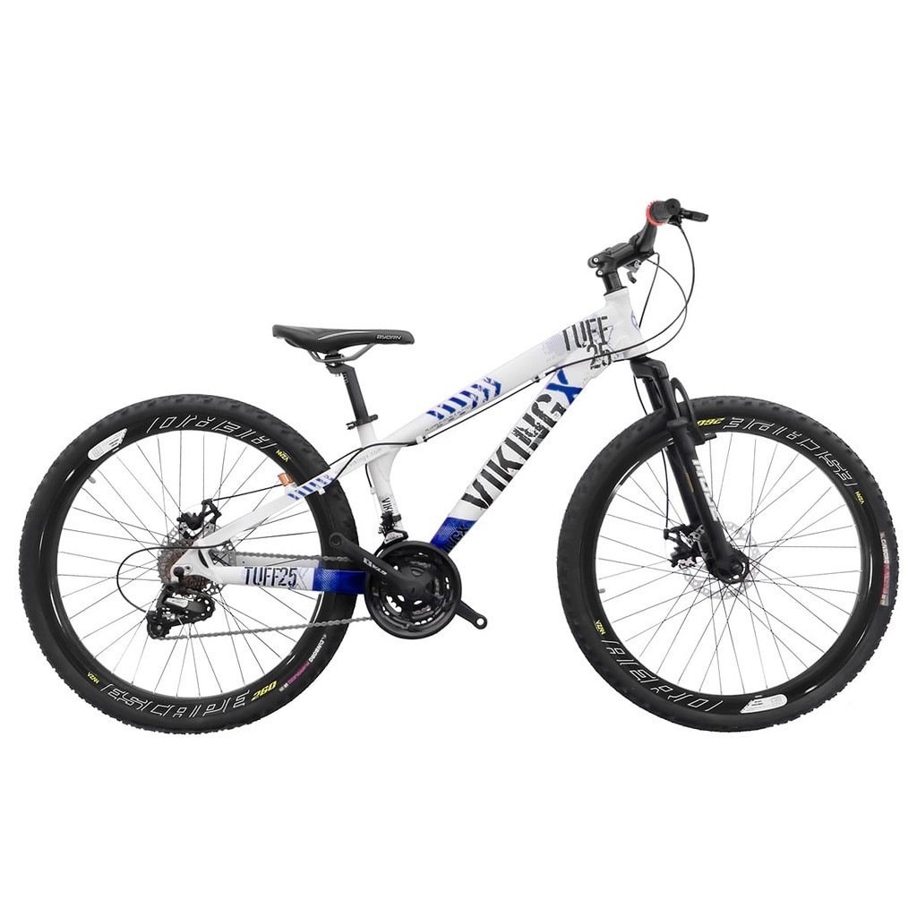 Bicicleta Aro 26 Vikingx Tuff 25 Freeride Grau Branca Azul Lançamento 2026
