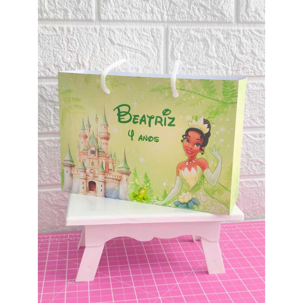 Sacola Personalizada Princesa Tiana - A Princesa e o Sapo - Enfeite - Lembrancinha para festa - Enfeite - Brinde