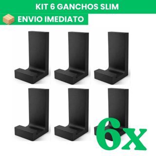 Kit 6 Ganchos Multiuso Adesivo 3M Preto Fosco | Suporte Forte Sem Furo | Organizador Minimalista Parede Cozinha Banheiro em Oferta na Shopee