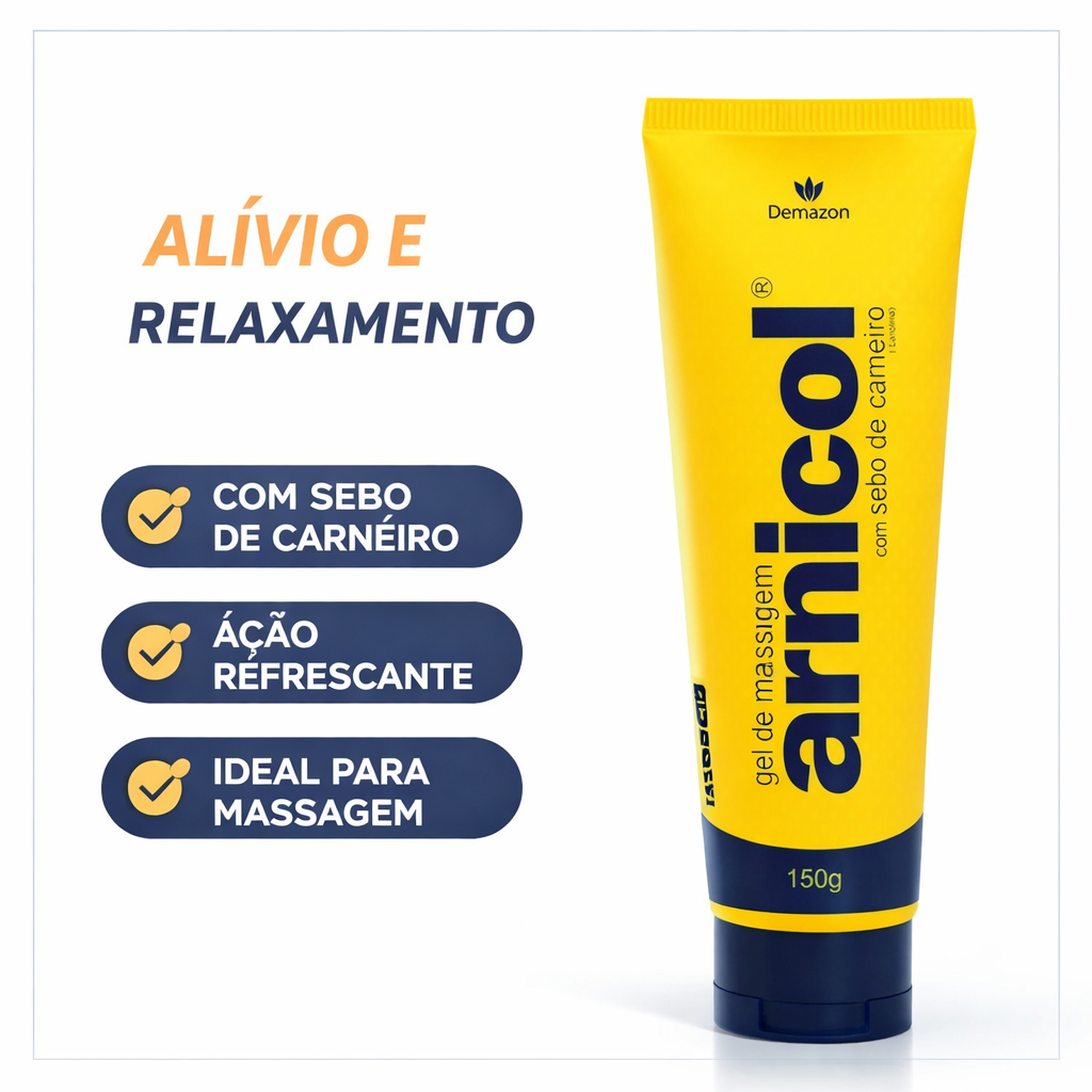 Gel para Massagem Sebo de Carneiro Arnicol Demazon 150g Ação Relaxante e Refrescante