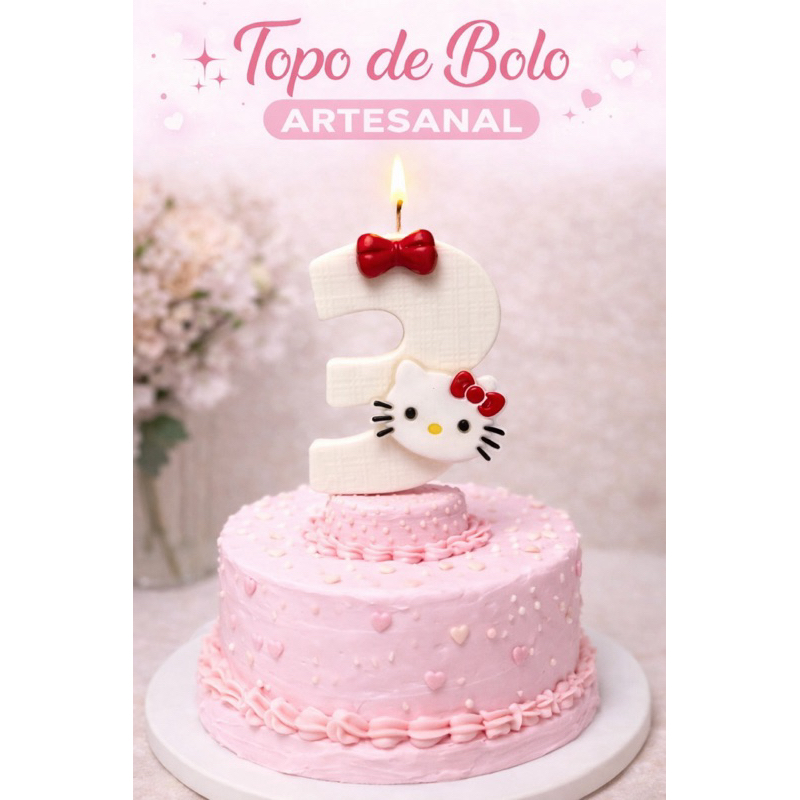 Vela de aniversário hello kitty/Topo de bolo/vela de aniversário. — imagem 2 de 2