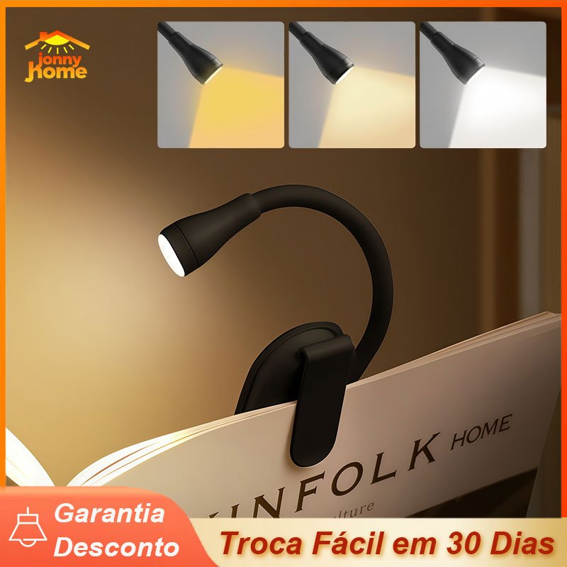 Mini Lâmpada de LED Clipe Flexível De Mesa Carregamento USB Portátil Proteção Para Os Olhos Leitura