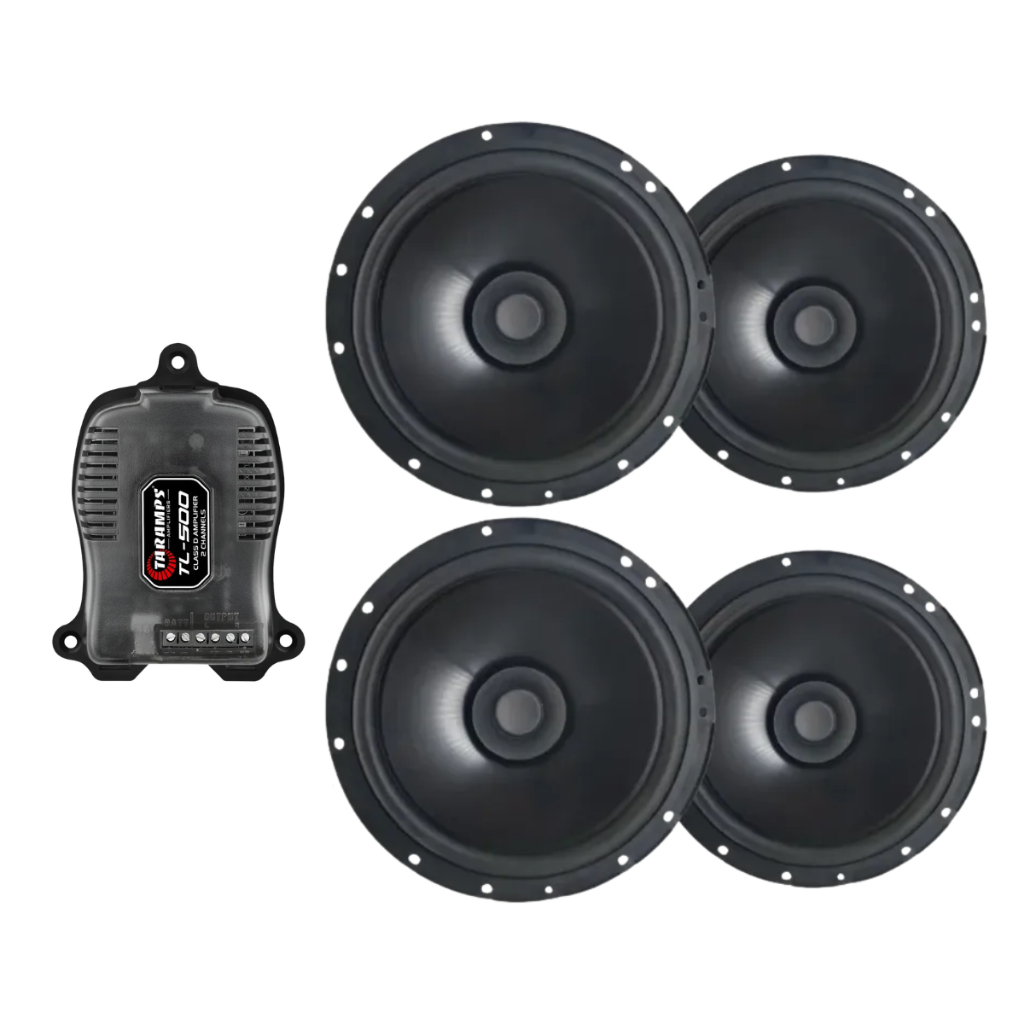 Kit 4 Alto Falantes Bomber Bbr Montadora 6pol + Módulo Taramps Tl500