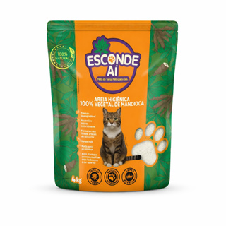 AREIA P/ GATO ESCONDE AI BIODEGRADAVEL MANDIOCA NATURAL 4KG em Oferta na Shopee