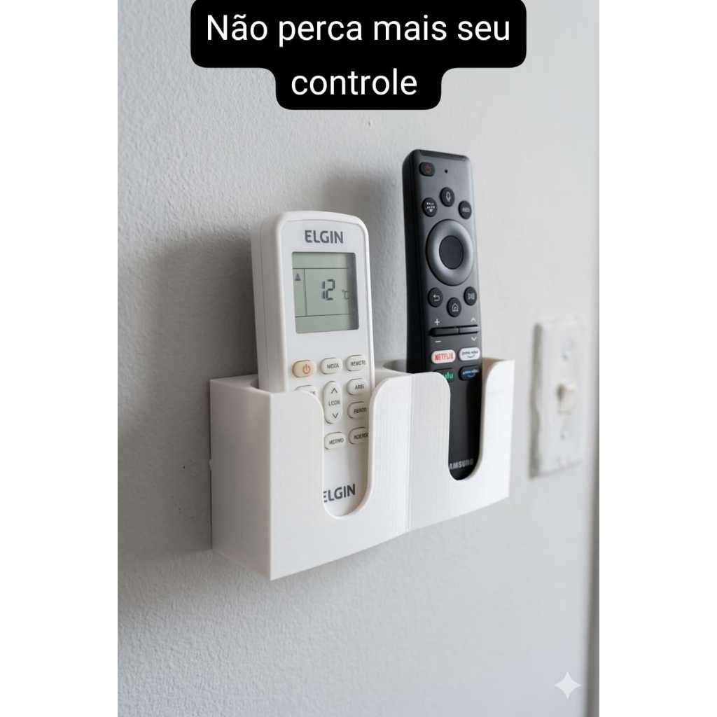 Suporte Duplo Para Controle de Ar Condicionado e Controle Remoto Porta Controle
