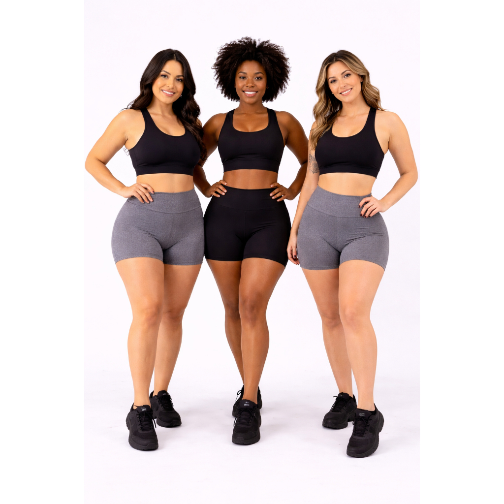 Kit 3 Shorts Legging Academia Esporte Fitness Não fica Transparente Confira