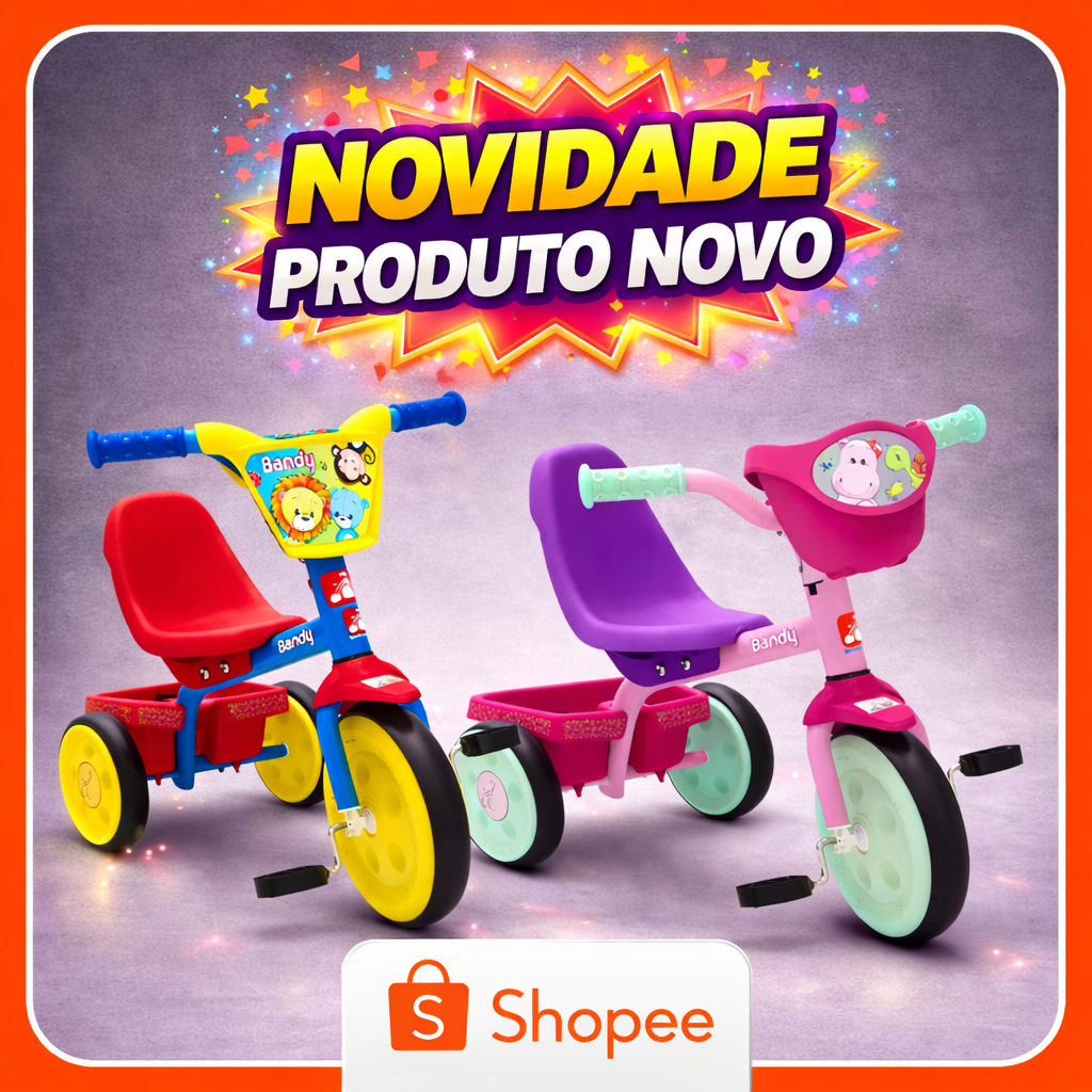 Triciclo Bandy Bandeirante: Amarelo e Rosa