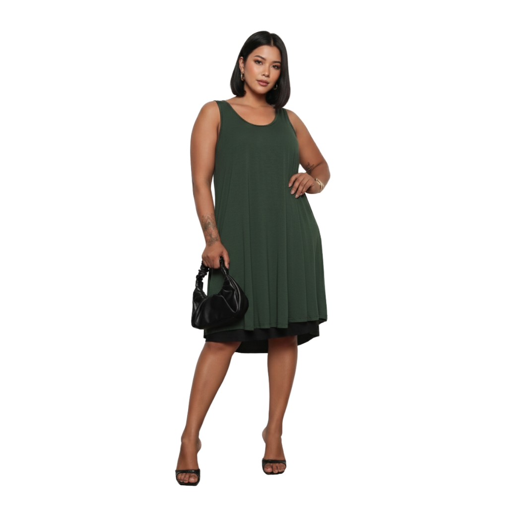Vestido Feminino Alcinha Midi Moda Gestante Verao Soltinho Pluz Size