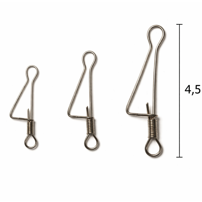 Grampo de Pesca Kit 10un Snap Engate Rapido Tucunaré Aço Duro Praia Mar Rio Material Isca Artificial
