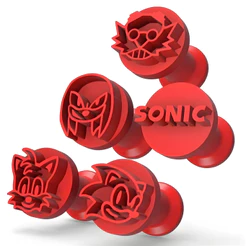 Kit Carimbo Marcador Brigadeiro SONIC Molde Festa Confeitaria Aniversário Doces