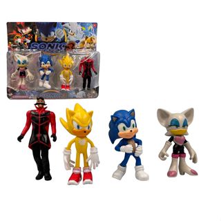 Kit 4 Bonecos Sonic  articulados em Oferta na Shopee