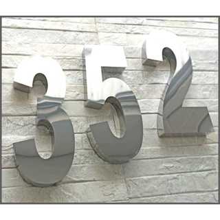 Kit 3 números residencial polido inox 20 cm em Oferta na Shopee