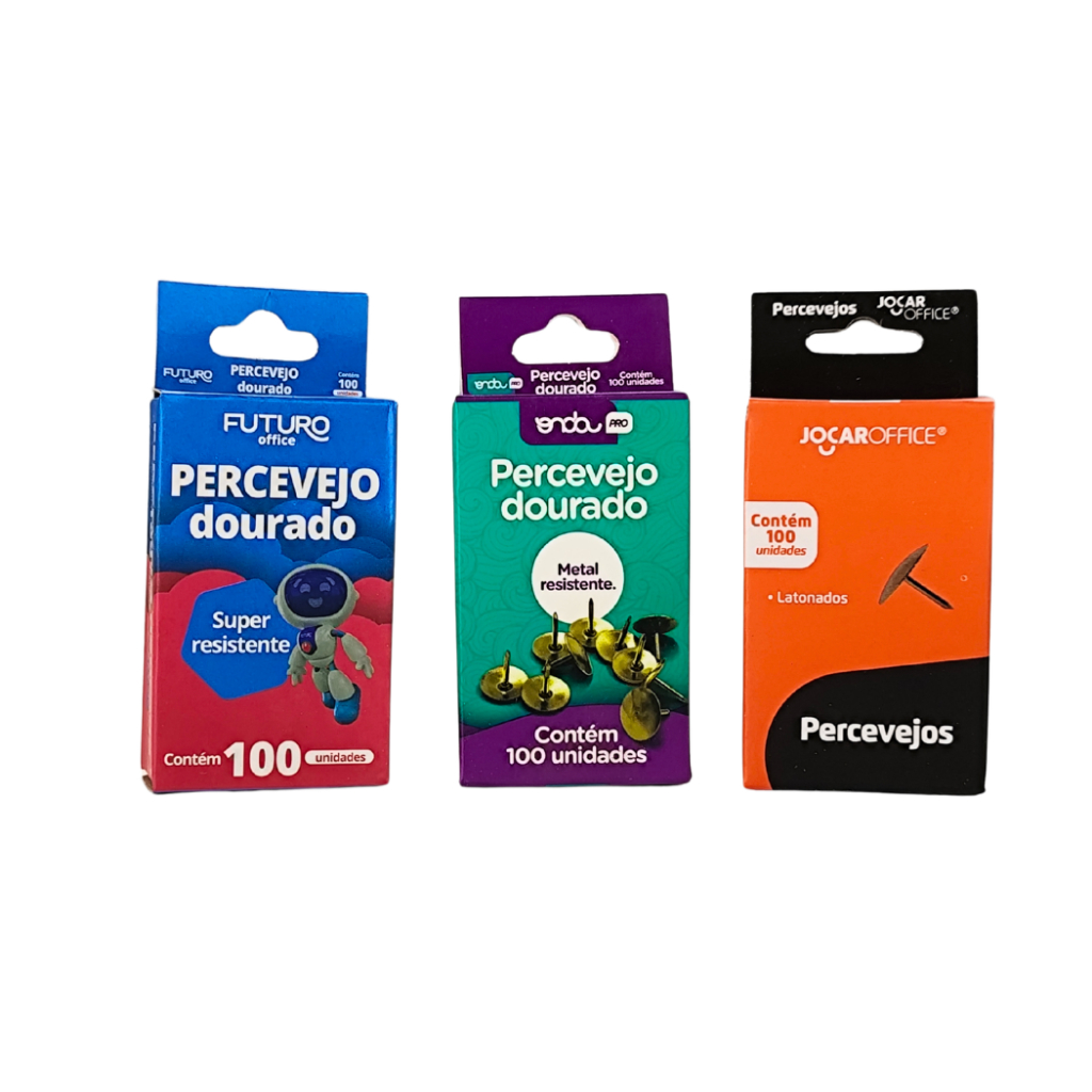 Percevejo Tachinha Latonado Dourado 100 unidades Jocar Onda Futuro