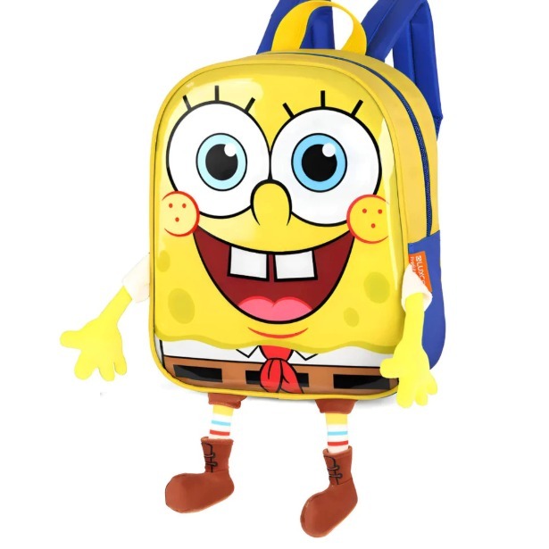 Mochila Casual Escolar Infantil Bob Esponja Amarelo Luxcel