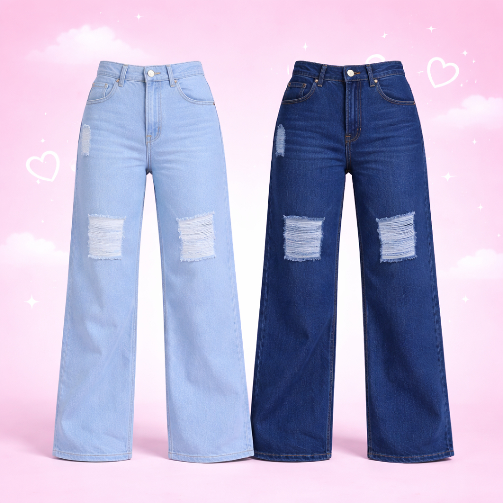 Calça Jeans infantil Juvenil Wide Leg Premium Moda Kids Estilo Gringa Blogueirinha em Oferta na Shopee