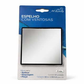 Espelho Quadrado de 8,5 cm x 8,5 cm com Ventosas para Barbear Maquiagem Sobrancelhas da Art Beauty para Banheiro Box em Oferta na Shopee